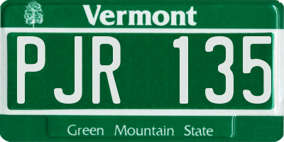 VT license plate PJR135