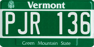 VT license plate PJR136