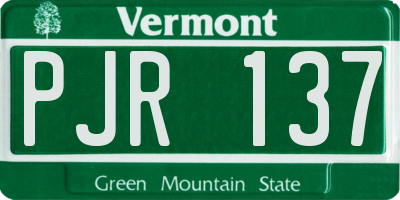 VT license plate PJR137