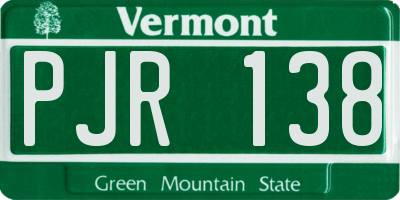 VT license plate PJR138