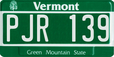 VT license plate PJR139