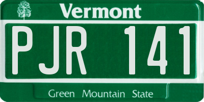VT license plate PJR141