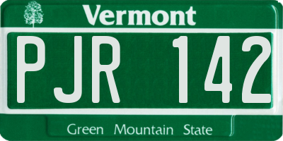 VT license plate PJR142