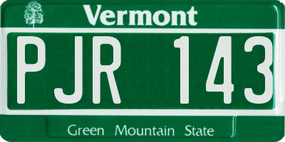 VT license plate PJR143
