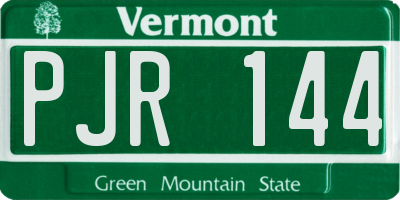 VT license plate PJR144