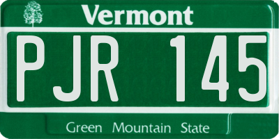 VT license plate PJR145