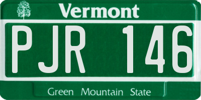 VT license plate PJR146