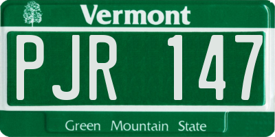 VT license plate PJR147