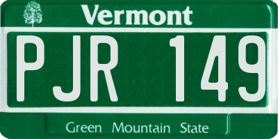 VT license plate PJR149