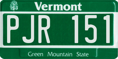 VT license plate PJR151