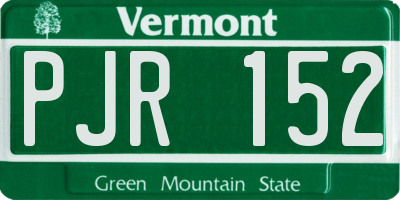 VT license plate PJR152
