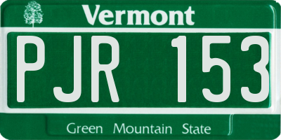 VT license plate PJR153
