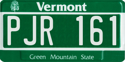VT license plate PJR161
