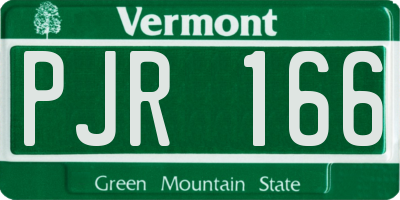 VT license plate PJR166