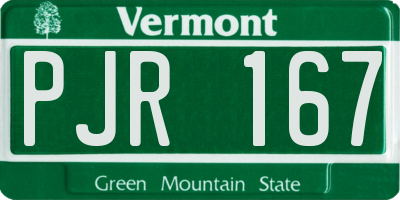 VT license plate PJR167