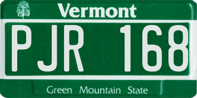 VT license plate PJR168