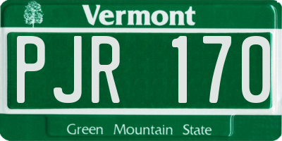 VT license plate PJR170