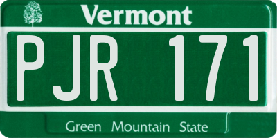 VT license plate PJR171