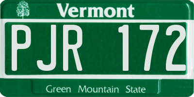 VT license plate PJR172