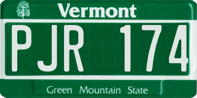 VT license plate PJR174