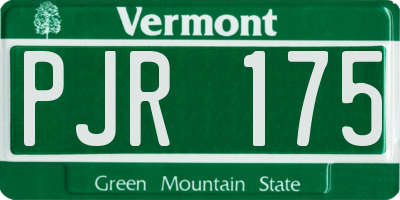 VT license plate PJR175