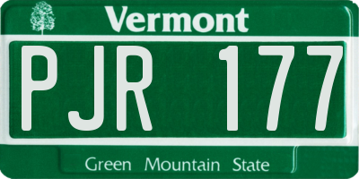 VT license plate PJR177