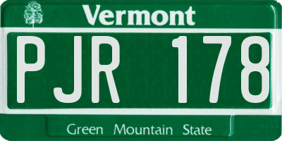 VT license plate PJR178