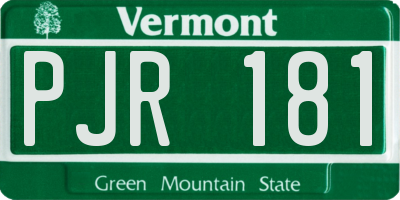 VT license plate PJR181