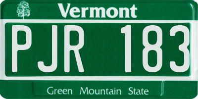 VT license plate PJR183