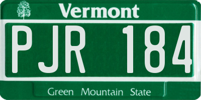 VT license plate PJR184