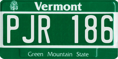 VT license plate PJR186