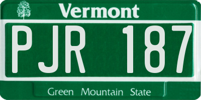VT license plate PJR187