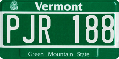 VT license plate PJR188