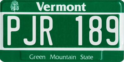 VT license plate PJR189