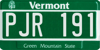 VT license plate PJR191