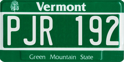 VT license plate PJR192