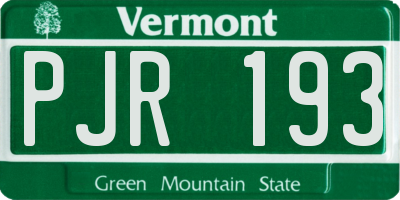 VT license plate PJR193