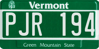 VT license plate PJR194