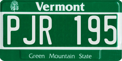VT license plate PJR195