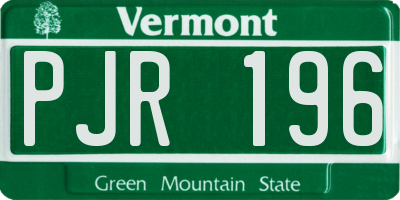 VT license plate PJR196