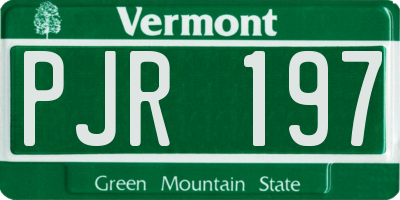 VT license plate PJR197