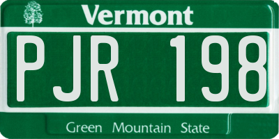 VT license plate PJR198