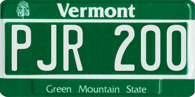 VT license plate PJR200