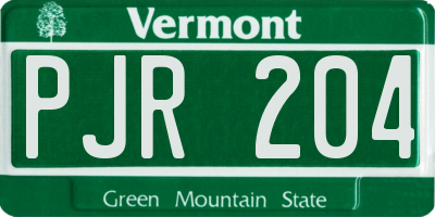 VT license plate PJR204