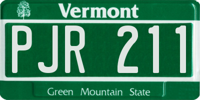 VT license plate PJR211