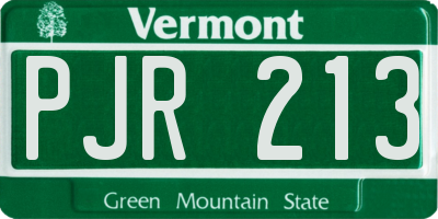 VT license plate PJR213