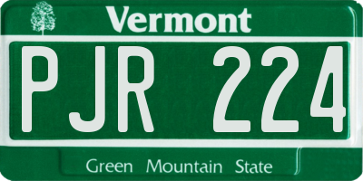 VT license plate PJR224