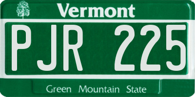 VT license plate PJR225