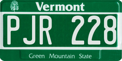 VT license plate PJR228