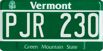VT license plate PJR230